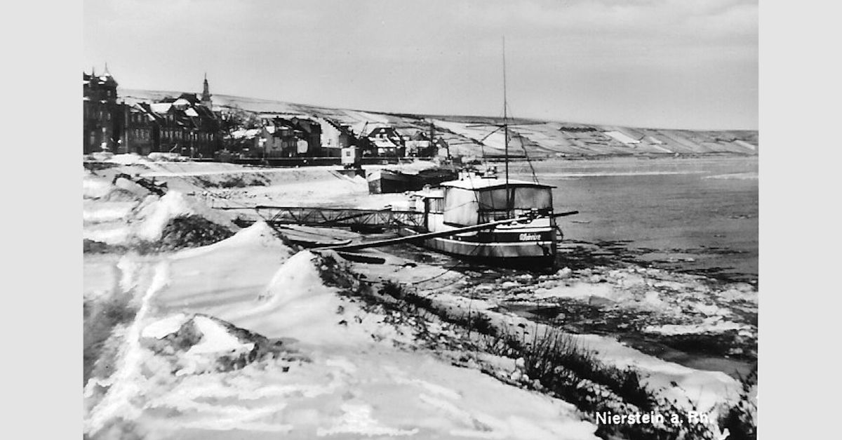 Nierstein zur Winterzeit - Historische Ansicht